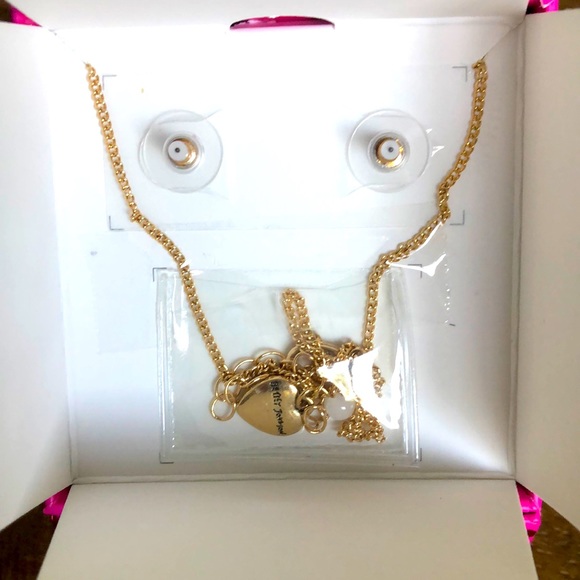 Betsey Johnson Apples & Pencil earrings & necklace - Picture 2 of 3